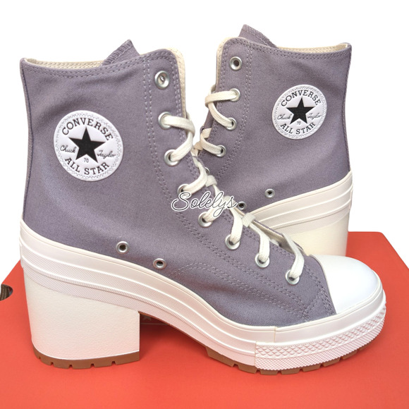 Converse Chuck 70 De Luxe Heel Mauve Stone Grey Purple Platform Sneaker Womens 6 - Picture 9 of 9